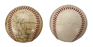 Pair of 1965/66 Los Angeles Dodgers Team Signed Baseballs Including Koufax and Drysdale